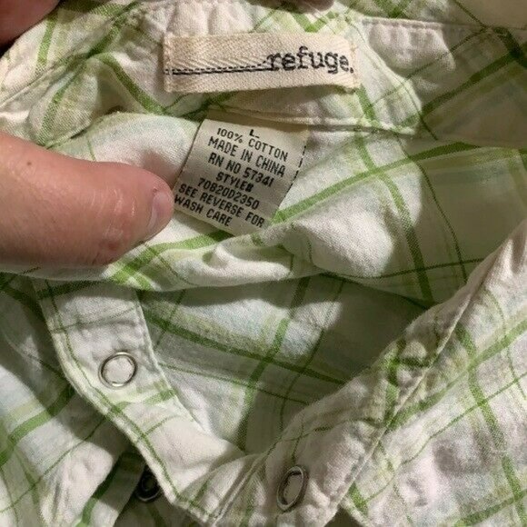 Refuge Plaid Snap Up long Sleeve Western Blouse - Picture 12 of 12